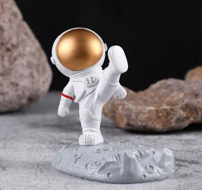 Office Desk Decoration Nordic Style Astronauts Mobile Phone Stand Holder Ornaments Resin Spaceman Bracket Toys Gift - FlexlyShop.com 