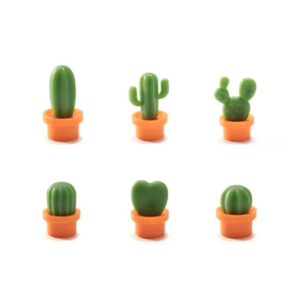 6pcs Cactus Magnetic Message Refrigerator Magnet Green Plant Potted Magnet Cactus Ball Three-dimensional Refrigerator Magnet - FlexlyShop.com 