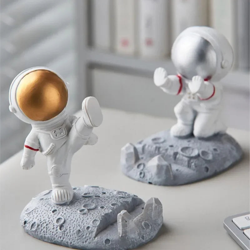 Office Desk Decoration Nordic Style Astronauts Mobile Phone Stand Holder Ornaments Resin Spaceman Bracket Toys Gift - FlexlyShop.com 